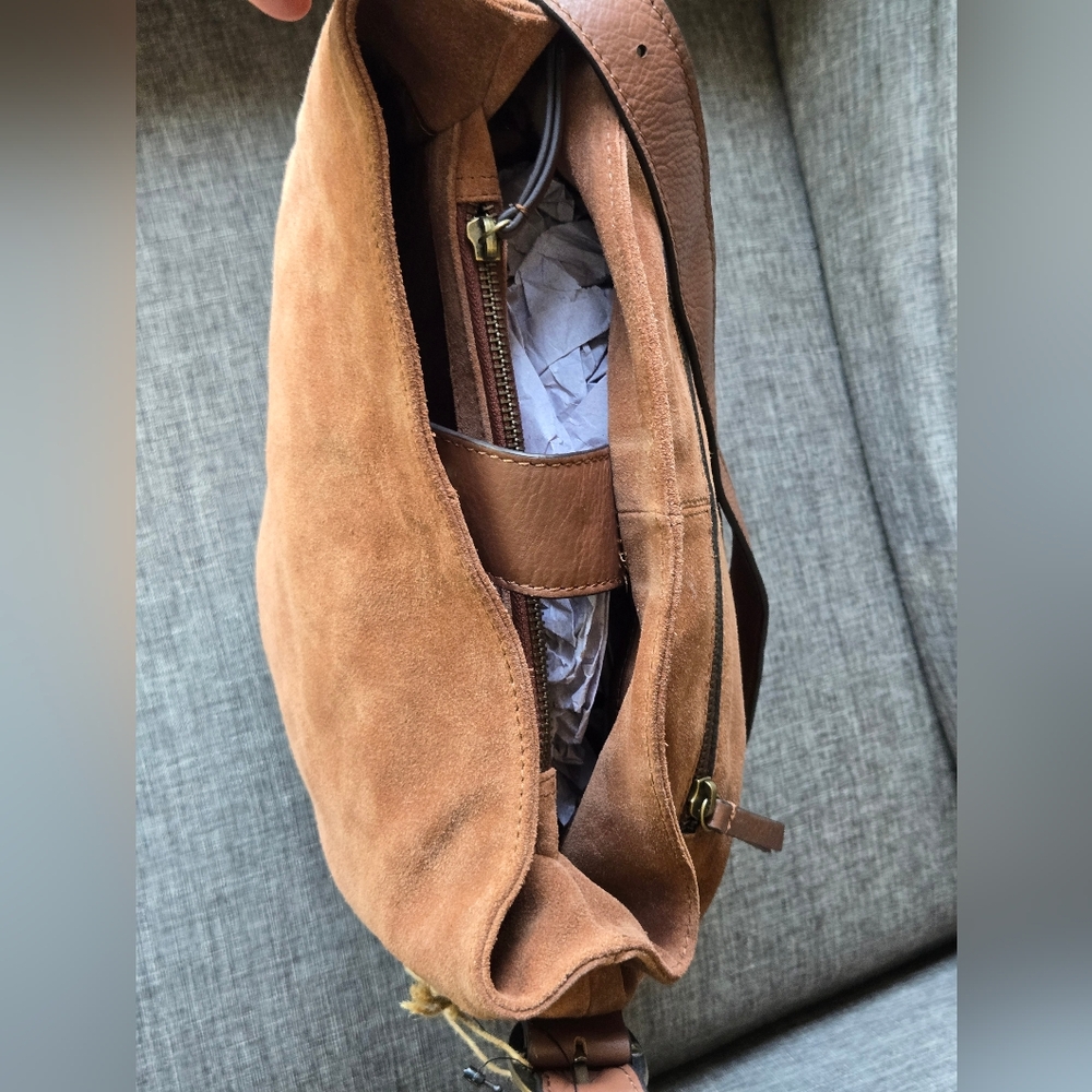 Made In India suede 100% Genuine Leather Hobo Bag Purse - Picture 8 of 14